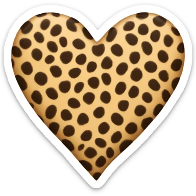 cheetah print heart sticker