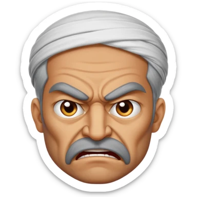 in profile, angry Iranian sticker