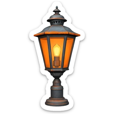 Iron Lamp + orange beam, Street Lantern. sticker