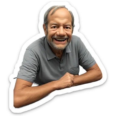 smiling old man with cake sticker