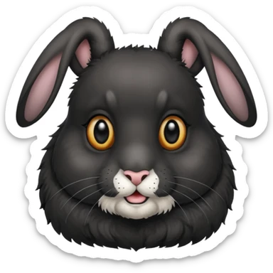 black lop rabbit with monocle  sticker