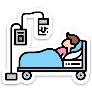 medical sleep lab with patient connected to sleep monitoring equipment for polysomnography sticker