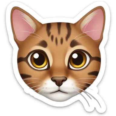 Brown cute Bengal cat sticker