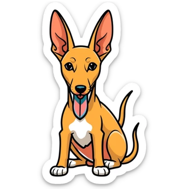 An Egyptian pharaoh hound with its tongue out sticker
