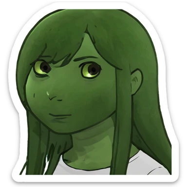 girl with long straight hair with brown eyes sticker