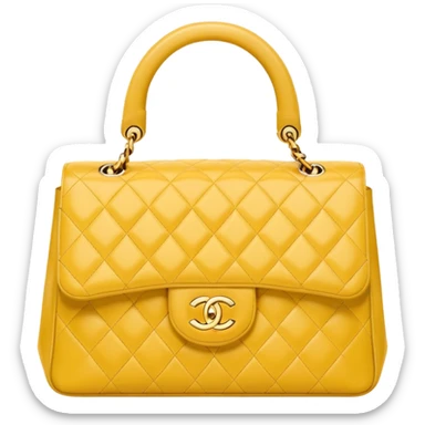 chanel butter yellow bag with gold hardware sticker