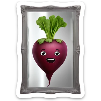 beetroot inside the mirror sticker