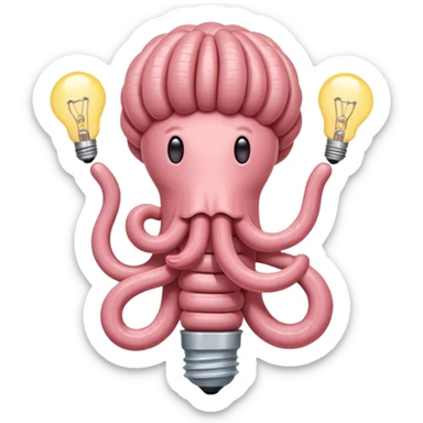 a bunch of intestines with a lightbulb emoji sticker