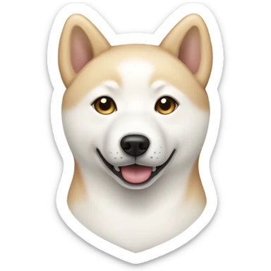 White Shiba with light brown ears sticker