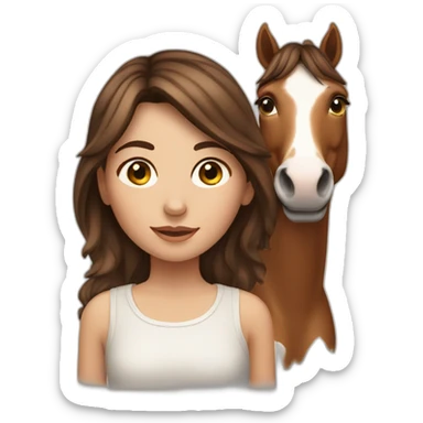 Brown haired Girl with a spotted horse sticker