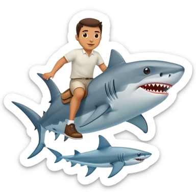 Mexican riding a shark with shoes sticker
