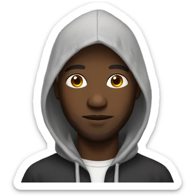 Black man with hoodie sticker