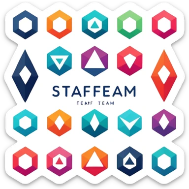 Staff team logo with name no faces sticker