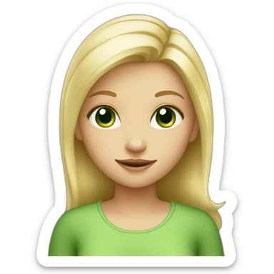 cute green eyed blonde girl sticker