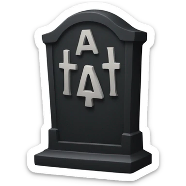 a black grave with the letters RIP sticker