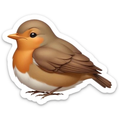 Meme-Worthy Cute Sleeping Robin Portrait Emoji, Head resting peacefully with a contented smile, showcasing a delicate, softly feathered body and eyes gently closed in serene slumber, Simplified yet adorably endearing features, highly detailed, glowing with a soft, drowsy light, high shine, relaxed and utterly lovable, stylized with an air of playful laziness, soft glowing outline, capturing the essence of a sleeping robin that feels destined to become the next viral icon of adorable rest! sticker