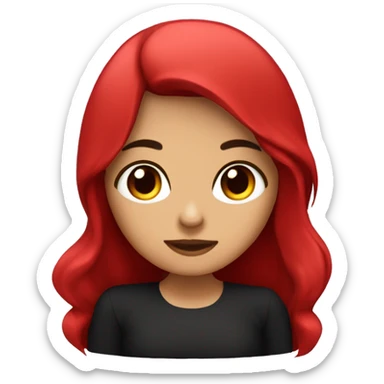 Quiero una muchacha de color mextizo con pelo de color negro y rojo que esté muy bonita ella  sticker