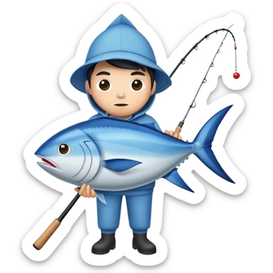 Tuna as a person sticker