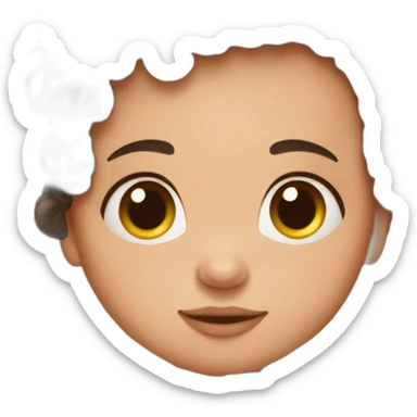 New born baby with dark brown hair sticker