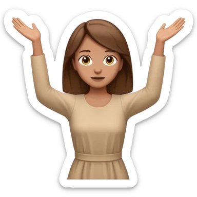 fullbody Lazarus's sister, Jesus's friend, brown hair, beige dress, normal emoji style, arms open sticker