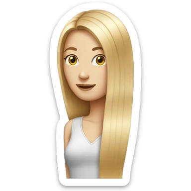tall thin long straight fair hair woman sticker