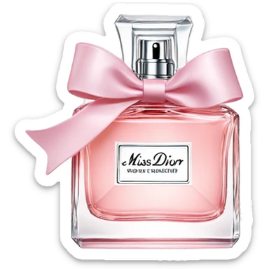 Light pink Miss Dior perfume with bow sticker