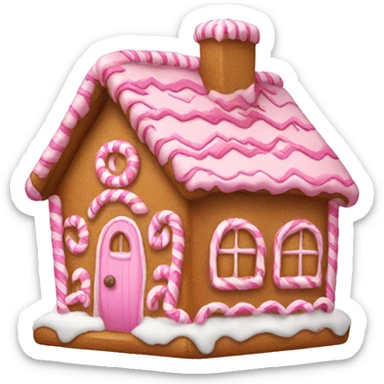 Pink girly gingerbread house sticker
