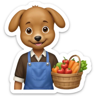 hombre vestido de perro vendedor  sticker