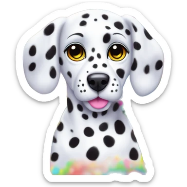lisa frank rainbow dalmatian puppy sticker