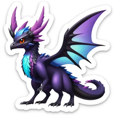 Shiny Dark Nargacuga-Noibat-Noivern-Hybrid (Full body) sticker