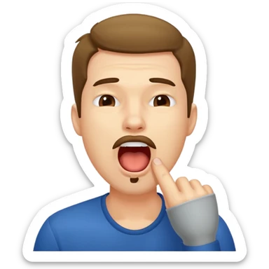  man Yawning  sticker