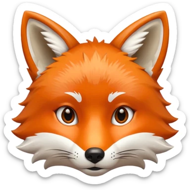 fox face detailed sticker