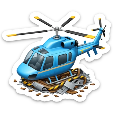helicopter crash sticker