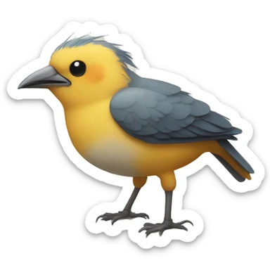 Deformed bird sticker