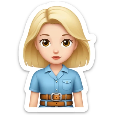 girl with a belt sticker