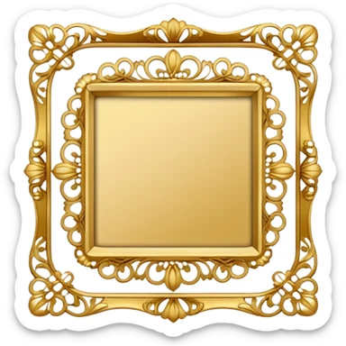 gold lace vintage square frame  sticker