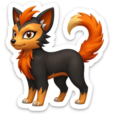 Houndour-Torracat-Fakémon-hybrid-creature (full body)  sticker