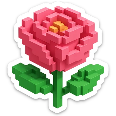 please Make it beautiful voxel style sticker