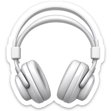 White aesthetic headphones sticker
