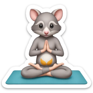 Possum doing yoga on yoga mat  sticker
