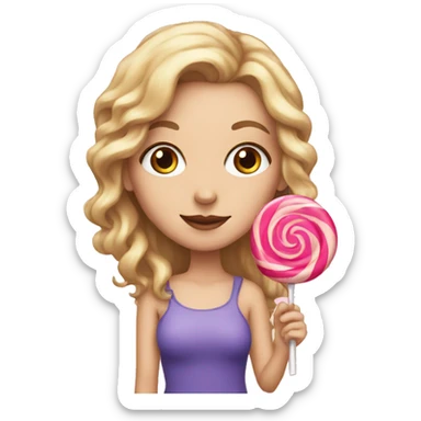 white girl with lollipop sticker