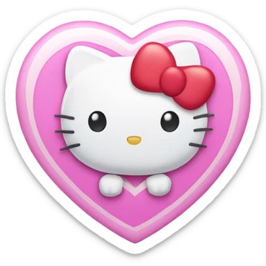 Hello kitty with heart sticking out  sticker