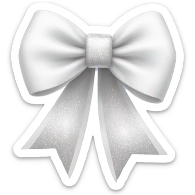 White sparkle bow sticker