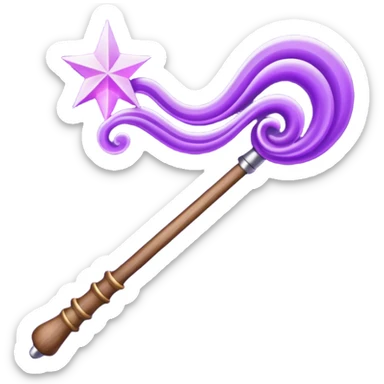 magic wand with purple magic wave sticker