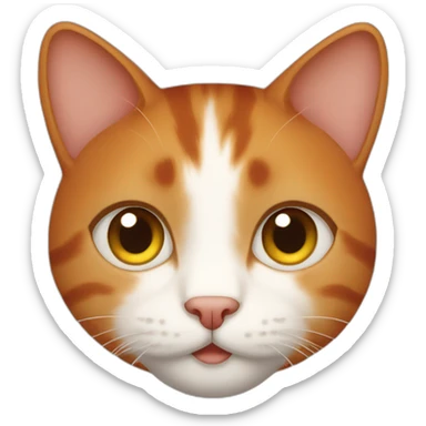 a red-haired cat with white and light brown eyes sticker