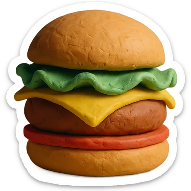 claymation style cheeseburger sticker