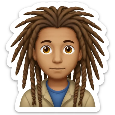 brown boy with mid-legnth dreadlocks sticker