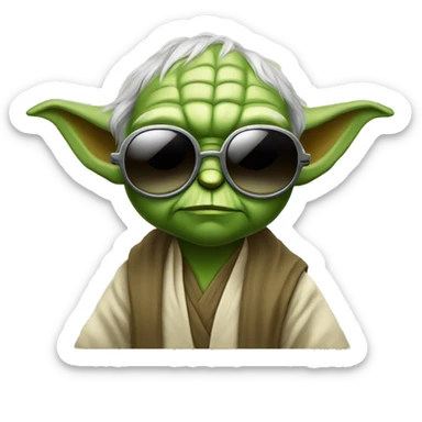 Yoda wearing sunglasses  sticker