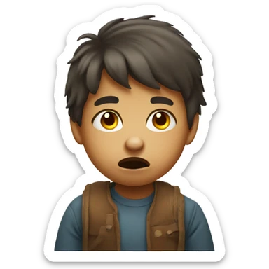 little kid with hurt nose sticker