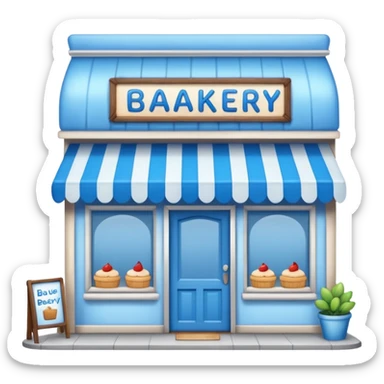 blue bakery store sticker